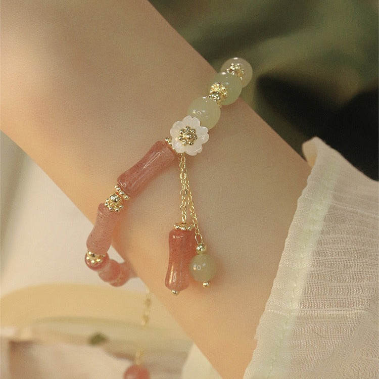 New Chinese Style Flower Bamboo Knot Bracelet For Women