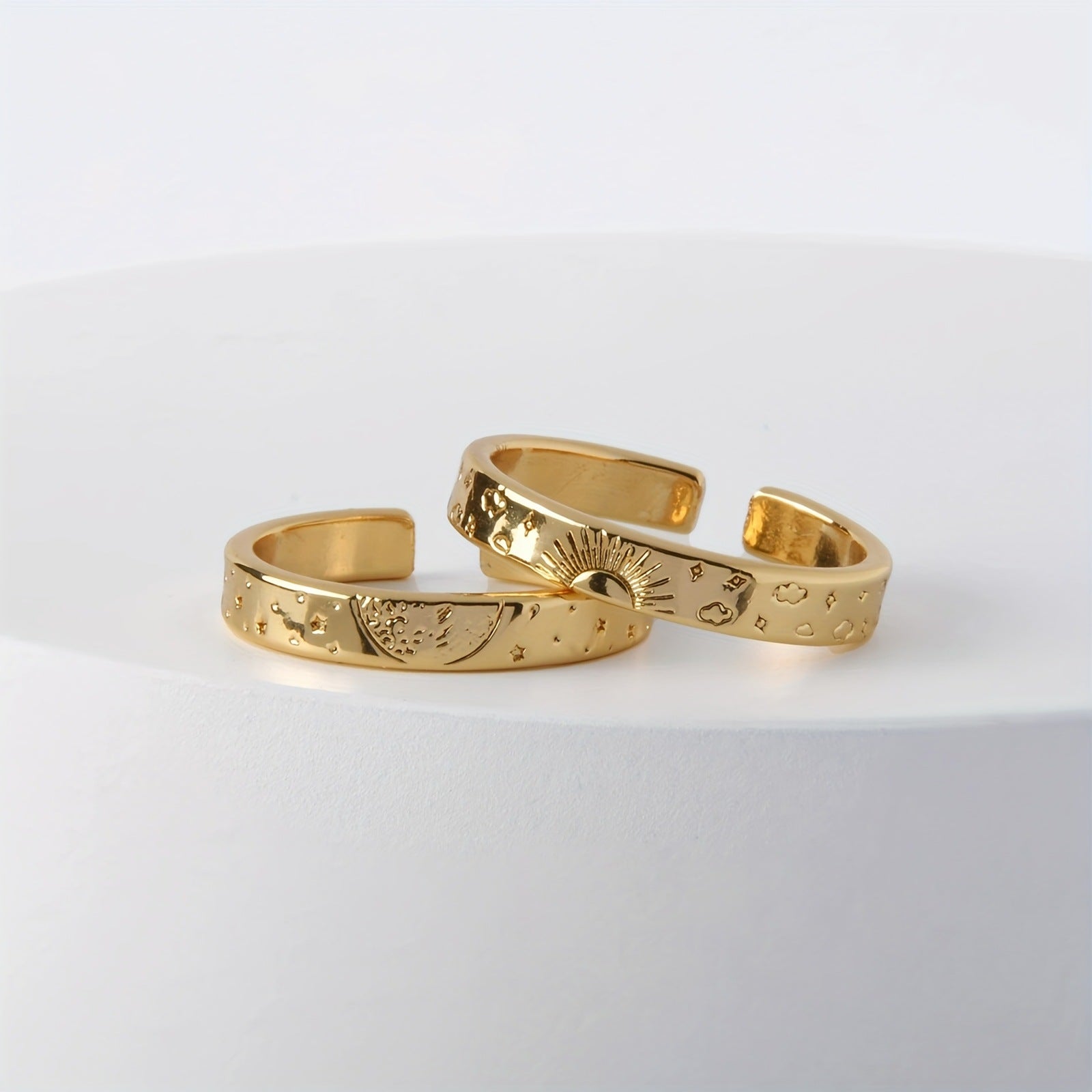 Sun And Moon Couple Rings For Him And Her