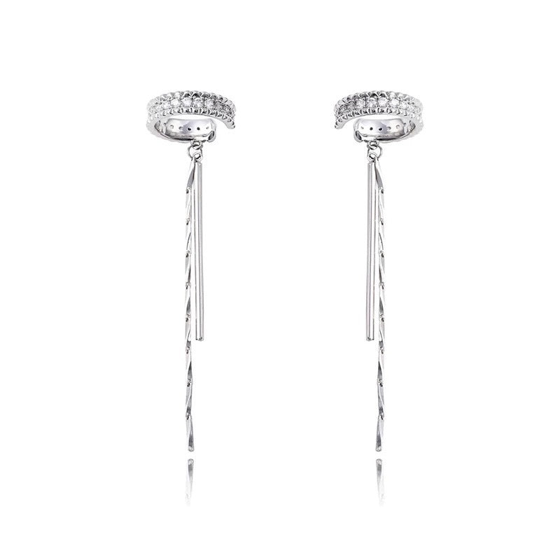 C-shaped Tassel Ear Clips For Women Minimalist Design No Ear Piercing Required