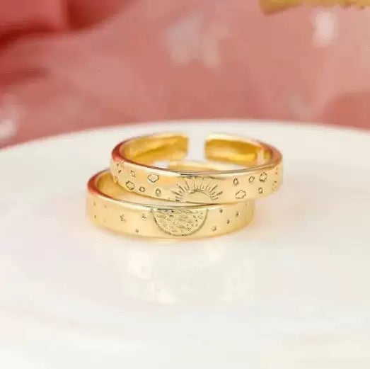 Sun And Moon Couple Rings For Him And Her