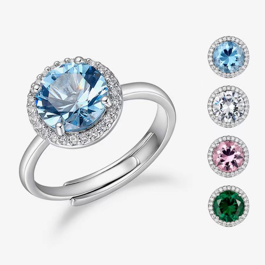 3-Carat Fashionable Princess-Cut Round-Shape Open-End Ring