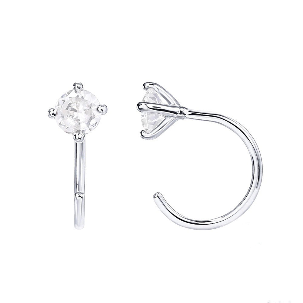 Semicircular Piercing Earrings In A Minimalist Style