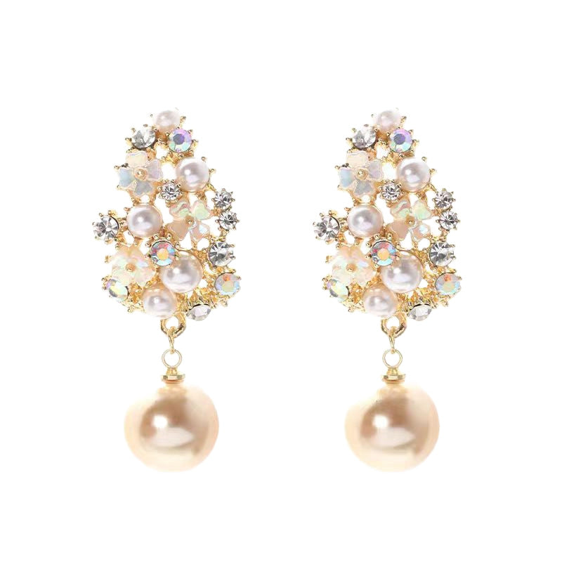 Luxury High-end Design Vintage Flower Pearl Earrings