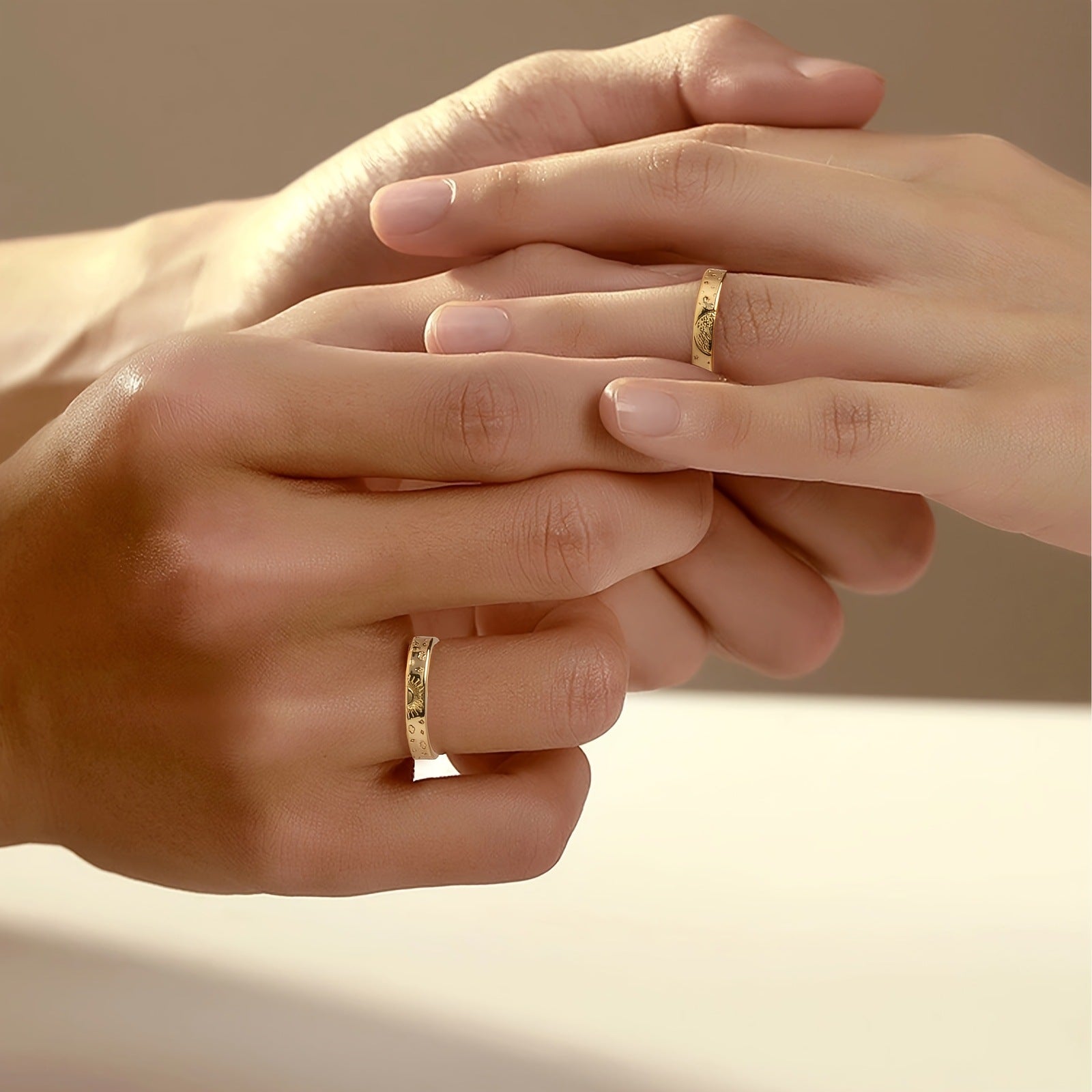 Sun And Moon Couple Rings For Him And Her