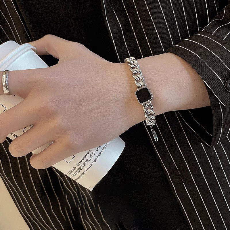 Square Cuban Bracelet Men's Titanium Steel Does Not Fade