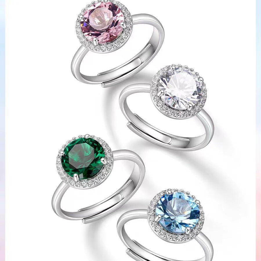 3-Carat Fashionable Princess-Cut Round-Shape Open-End Ring